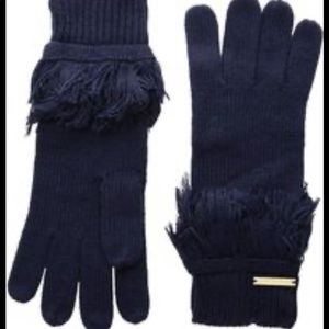 Michael Kors knit fringe rib cuff gloves